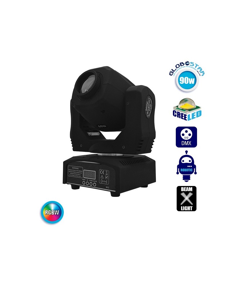 Επαγγελματική Κινούμενη Ρομποτική Κεφαλή Beam CREE LED 60W-90W 230V DMX512 RGBW GloboStar 51137